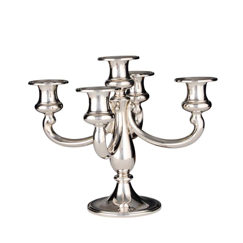 Chandelier argent 925 "Biedermeier flamand 1838" à plusieurs branches
