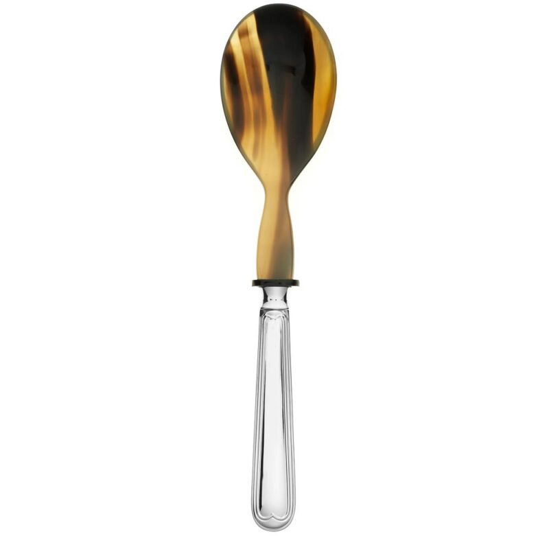 Cuillère à salade avec corne naturelle Augsburger Faden 925 Sterling Silber
